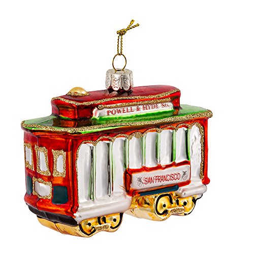 Kurt Adler Christbaumschmuck aus Glas mit Straßenbahn von San Francisco von Kurt S. Adler