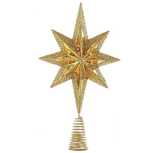 Kurt Adler Christmas Star Mini Tree Topper Star Burst 6.75 inch Gold von Kurt Adler