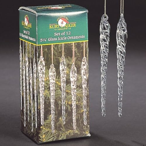Kurt Adler Eiszapfen aus Glas, 14 cm, 12-teiliges Set (36 Stück) von Kurt Adler