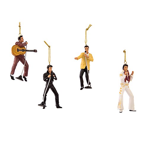 Kurt S. Adler Elvis Presley Ornament-Geschenkset, 4-teilig, 6,3 cm von Kurt S. Adler