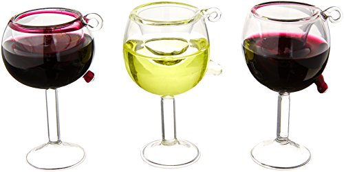 Kurt Adler Weinbecher, Christbaumschmuck aus Glas (6,35 cm bis 6,99 cm), 3-teiliges Set von Kurt S. Adler