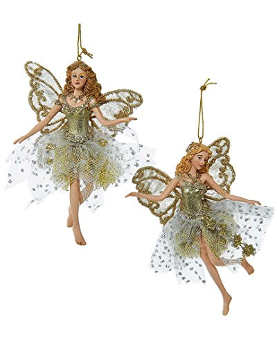 Kurt Adler 5" Resin Platinum Fairy Christmas Ornament 2 Assorted von Kurt S. Adler