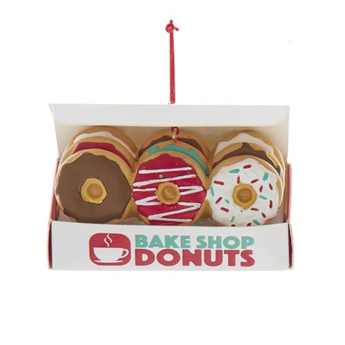 Kurt Adler Donut-Box Ornament mit grünem Zuckerguss-Donut von Kurt S. Adler