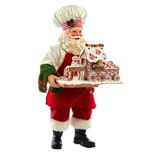 Kurt Adler Fabriché Weihnachtsmann mit Lebkuchenzug, 27,9 cm von Kurt S. Adler