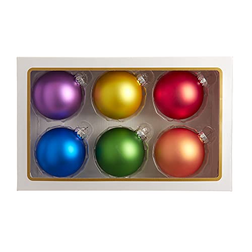 Kurt Adler Kugel-Set, 80 mm, Glas, matt, 6-teilig von Kurt S. Adler