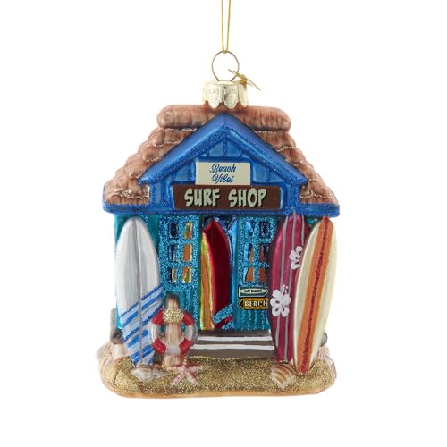 Kurt Adler Noble Gems Surf Shop Ornament aus Glas, 10,2 cm Kurt Adler Noble Gems Surf Shop Ornament aus Glas, 10,2 cm von Kurt S. Adler