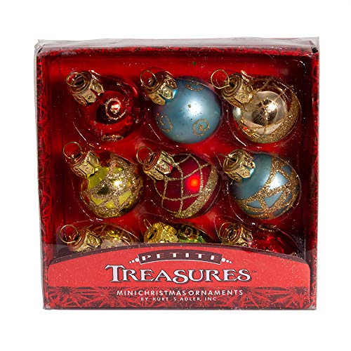 Kurt Adler Petite Treasures Christbaumkugeln, Mehrfarbig, 9 Stück von Kurt S. Adler