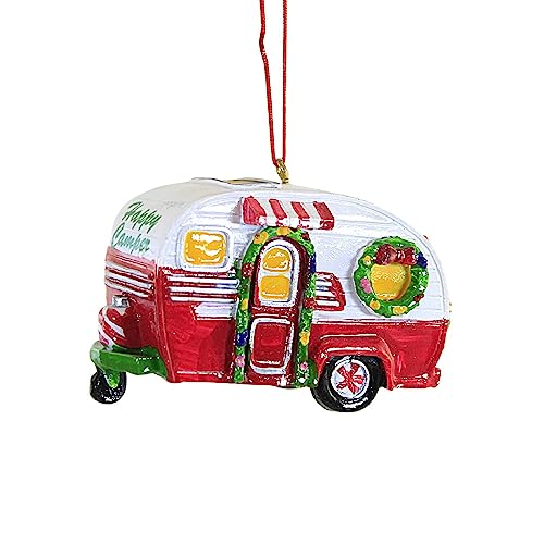 Kurt Adler Red and White Happy Camper RV Trailer Christmas Tree Ornament Camping J8394 New von Kurt S. Adler