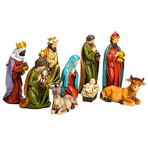 Kurt S. Adler 8" Resin Nativity Table Piece Krippenset 9-teilig von Kurt S. Adler