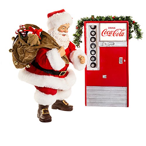 Kurt S. Adler Batteriebetriebener Weihnachtsmann mit Cola-Maschine Figur von Kurt S. Adler