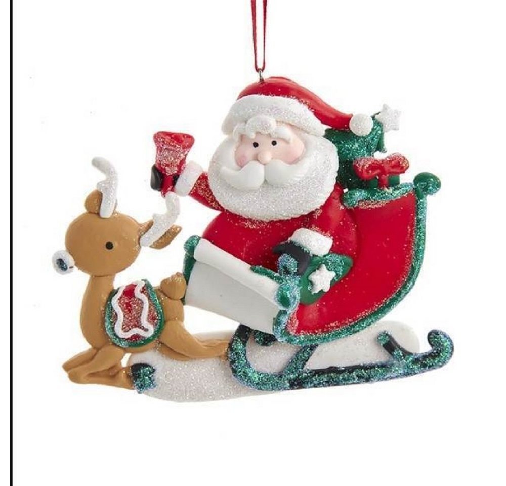 Kurt S. Adler Christbaumschmuck D4045 - Santa mit Schlitten Ornament, Größe ca. 11 cm -2er SET- Kurt S. Adler Christbaumschmuck D4045 - Santa mit Schlitten Ornament, Größe ca. 11 cm -2er SET- von Kurt S. Adler