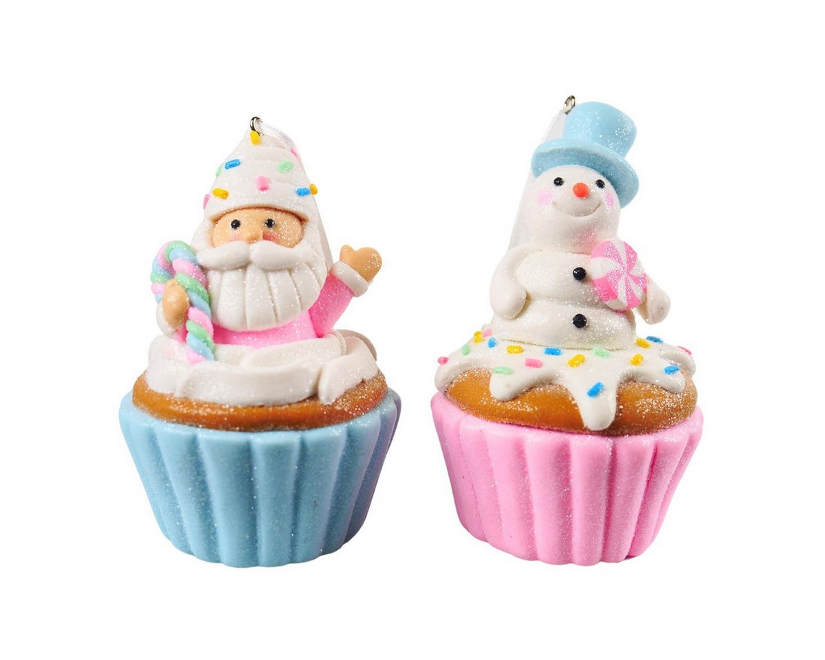 Kurt S. Adler Christbaumschmuck ZCI24100 - Santa/Schneem. Ornam., 9,8-10,4 cm (3.875"-4.125), 2er SET (2-tlg) von Kurt S. Adler