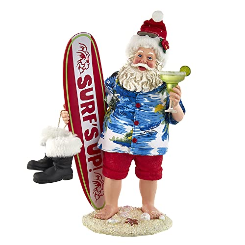 Kurt S. Adler Fabriché Surfbrett und Trinken Weihnachtsmann, Mehrfarbig, 11-Inches von Kurt S. Adler