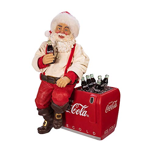 Kurt S. Adler Kurt Adler Coca-Cola Weihnachtsmann sitzend auf Kühler Tisch, Mehrfarbig von Kurt S. Adler