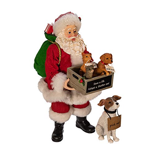 Kurt S. Adler Kurt Adler Fabriché Adopt-a-Pet Hund, 26,7 cm, 2-teiliges Set, Weihnachtsmann, Mehrfarbig von Kurt S. Adler