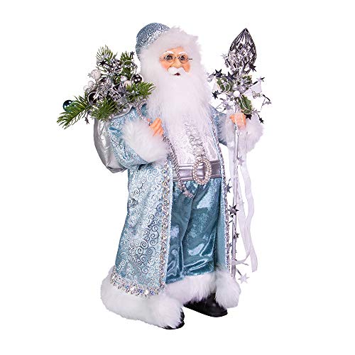 Kurt S. Adler Kurt Adler Kringle Klaus Stab mit Tasche, 43 cm, Blau/Weiß von Kurt S. Adler