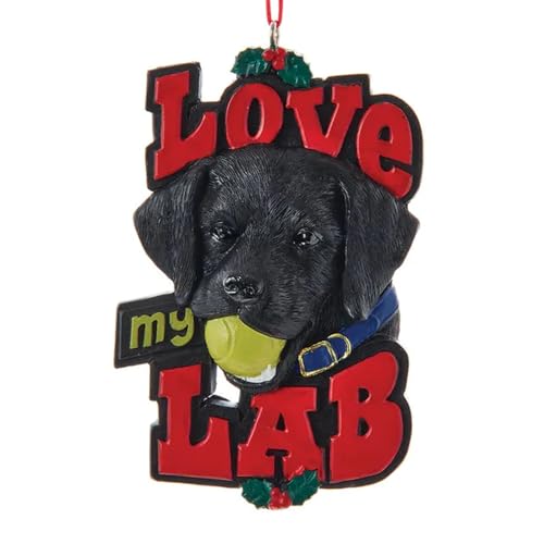 Love My Labrador Weihnachtsdekoration, schwarzes Labor mit Tennisball, Weihnachtsbaumschmuck Love My Labrador Weihnachtsdekoration, schwarzes Labor mit Tennisball, Weihnachtsbaumschmuck von Kurt S. Adler