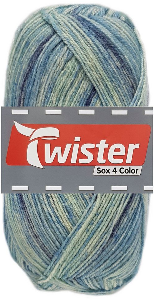 Kurtenbach 100 Gramm Twister Sox 4 Color Superwash 154 Fjord Multicolor Häkelwolle von Kurtenbach