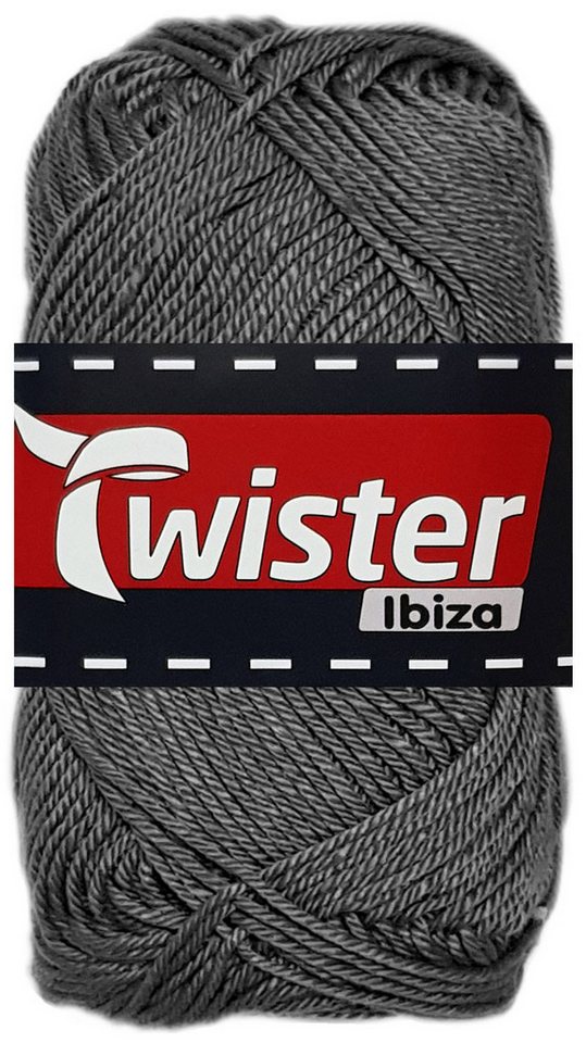 Kurtenbach 50 Gramm Twister Ibiza aus 100 % Baumwolle 98 Grau Bastelgarn von Kurtenbach