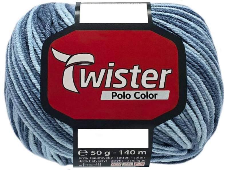 Kurtenbach 50 Gramm Twister Polo COLOR 9064 Blau Color Bastelgarn von Kurtenbach