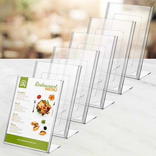 Kurtzy 6 Stk Transparenter Tischaufsteller A6 aus Kunststoff - Schräger Acryl Ständer im Hochformat - Menükartenhalter, Infoständer, Werbung, Prospekt, Flyer, Bilder & Preisschilder Aufsteller von Kurtzy