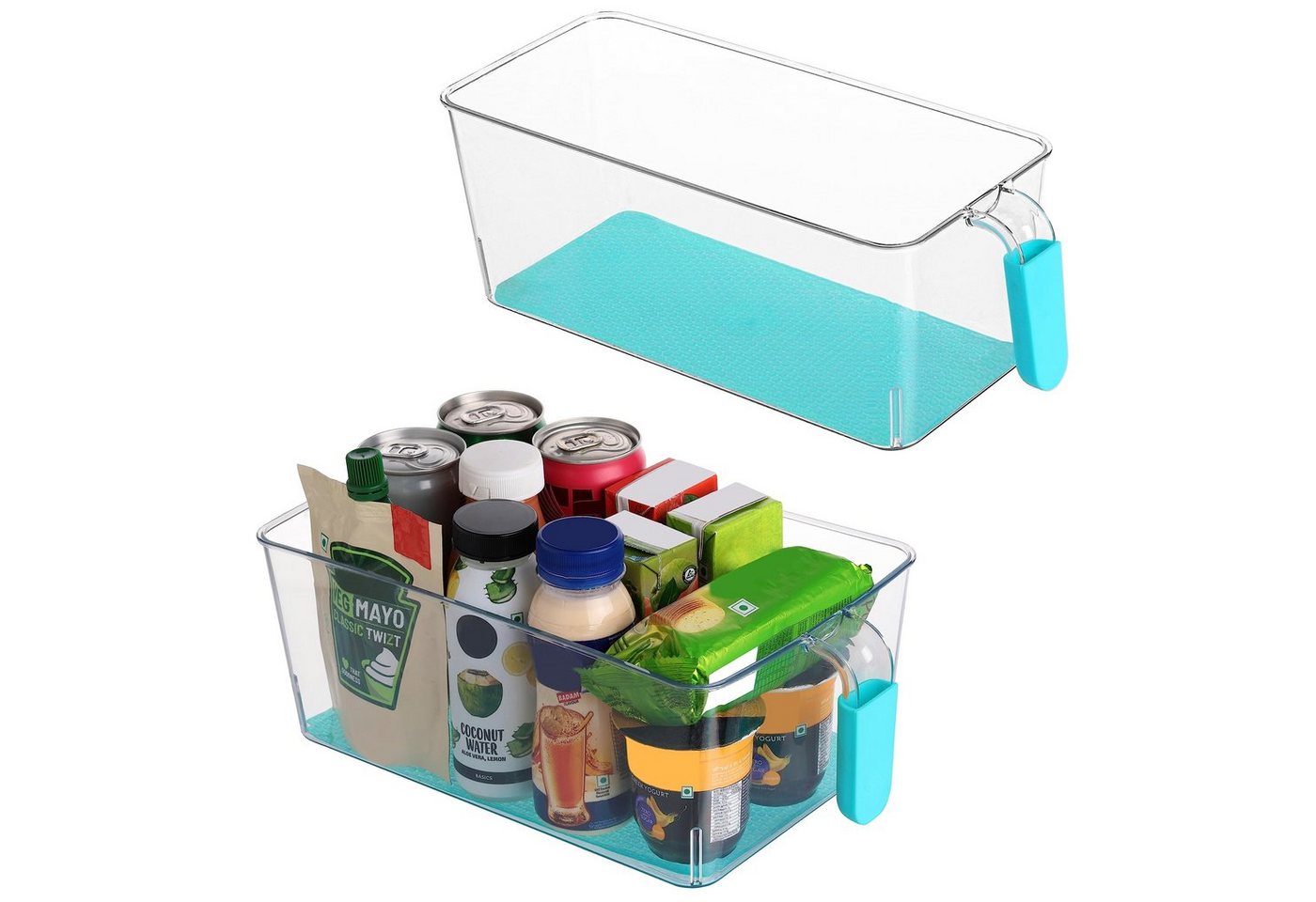 Kurtzy Aufbewahrungsbox Fridge Storage Boxes - 2pcs, Various Sizes, Transparent, Fridge Organizer - 2 Pieces, Various Sizes, Clear Plastic Boxes von Kurtzy