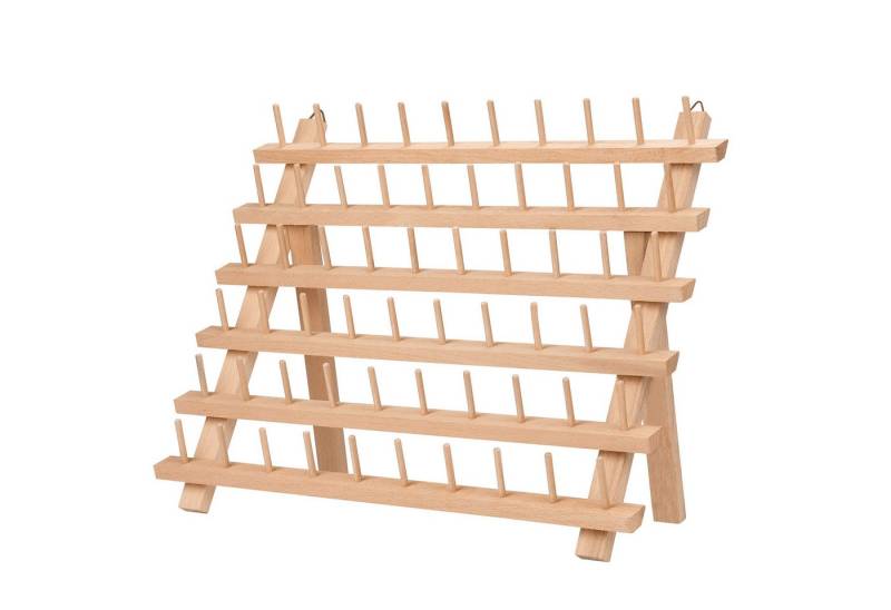 Kurtzy Aufbewahrungsbox Holz Fadenspulenhalter für 60 Garnrollen - Wand- oder Tischaufsteller (1 St) von Kurtzy