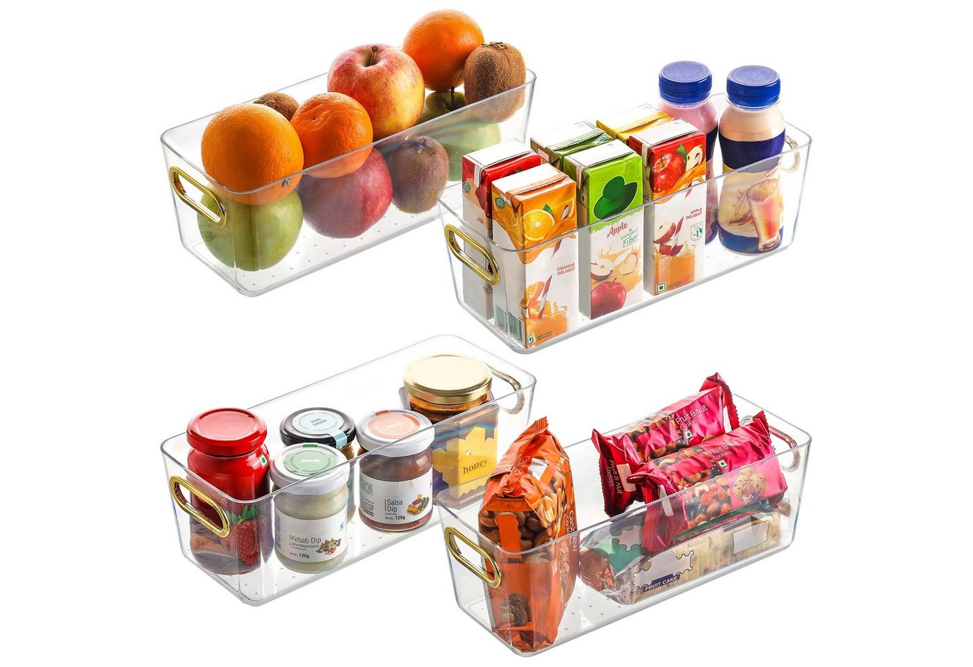 Kurtzy Aufbewahrungsdose Kühlschrank Organizer für Milchprodukte, Obst & Gemüse von Kurtzy