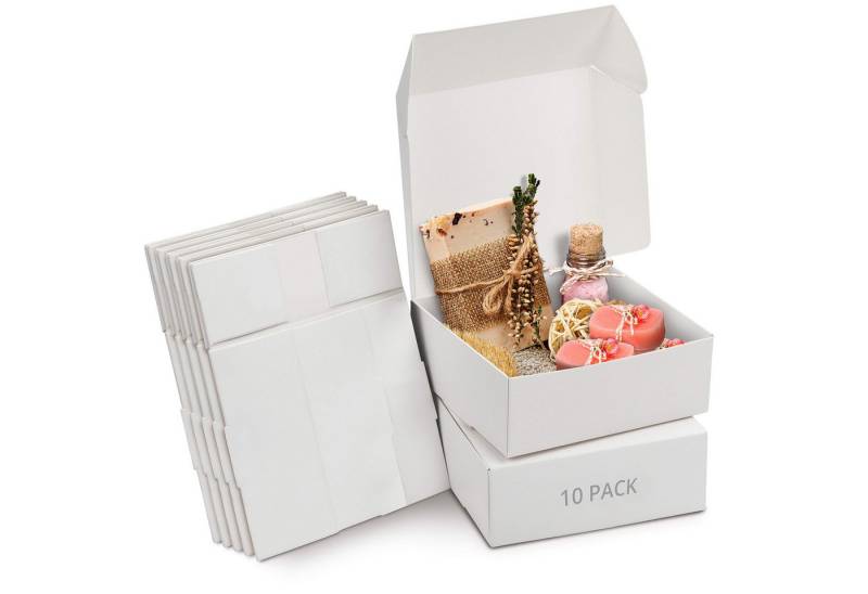 Kurtzy Geschenkbox 10 Weiße Geschenkboxen - 12x12x5cm - Verpackungskartons (10 St) von Kurtzy