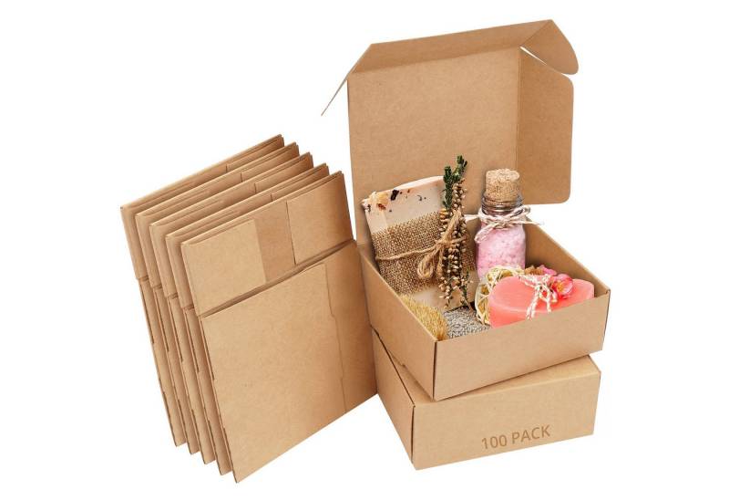 Kurtzy Geschenkbox 100er Pack Braune Geschenkboxen - 12x12x5cm (100 St) von Kurtzy