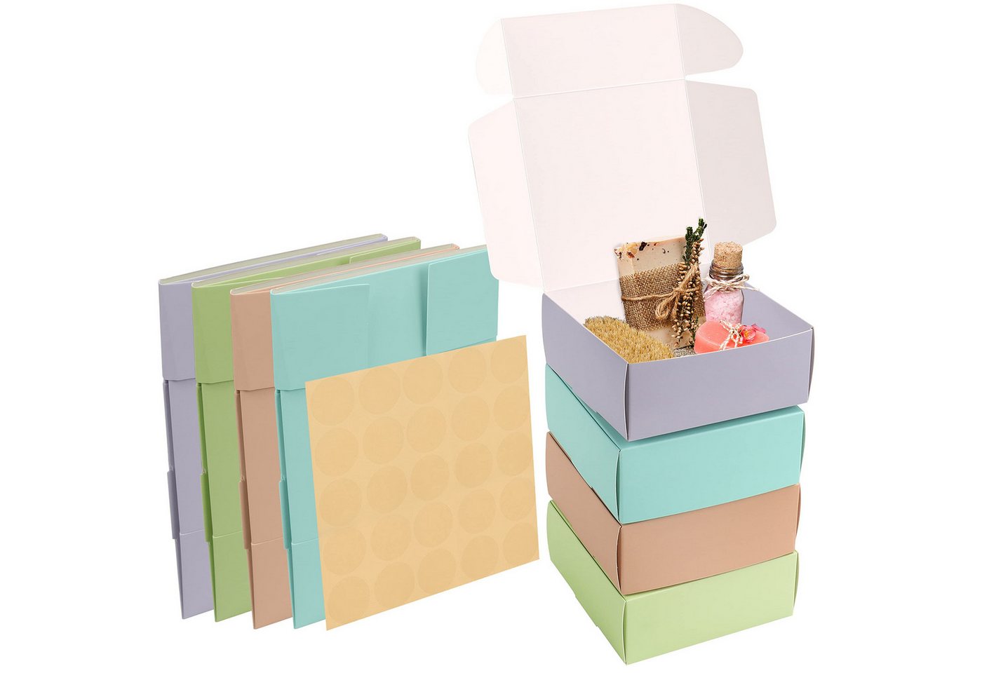 Kurtzy Geschenkbox 20 Kraft Geschenkboxen - 12x12x5cm, 20 Kraft Geschenkboxen 12x12x5cm von Kurtzy