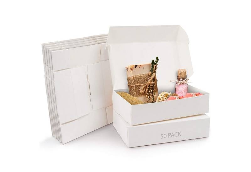 Kurtzy Geschenkbox 50 Stk. Weiße Geschenkboxen 19x11x4.5cm (50 St) von Kurtzy