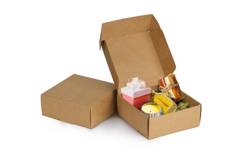 Kurtzy Geschenkbox Braune Geschenkboxen (50 Stück) - 12x12x5cm (50 St) von Kurtzy