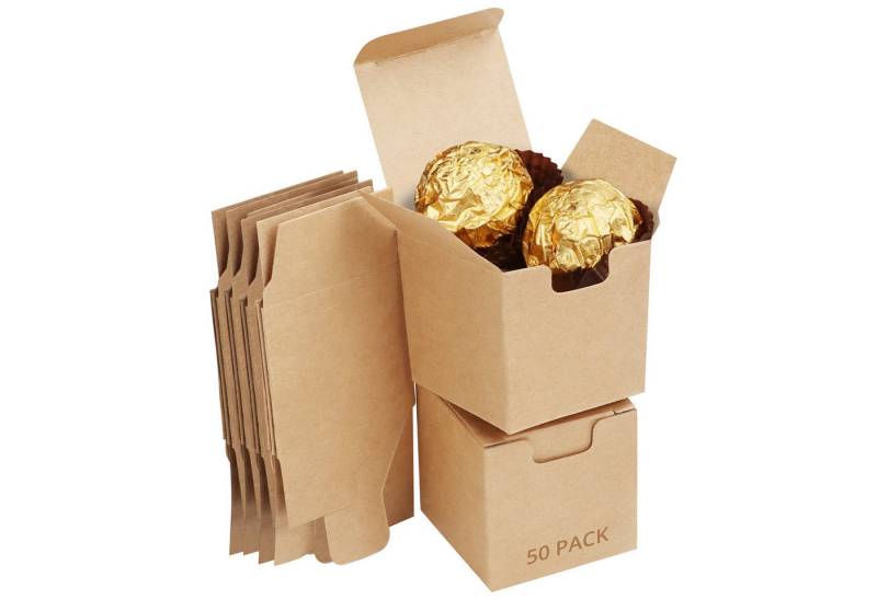 Kurtzy Geschenkbox Geschenkboxen aus Kraftpapier (50 Stück) - Feier & Hochzeit (50 St) von Kurtzy