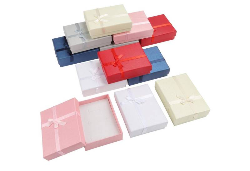 Kurtzy Geschenkbox Schmuck Geschenkbox Set 12 Stück 8,5 x 6,5 x 2,5cm 6 Farben, Schmuck Geschenkbox 12 Stück 8,5 x 6,5 x 2,5cm 6 Farben von Kurtzy
