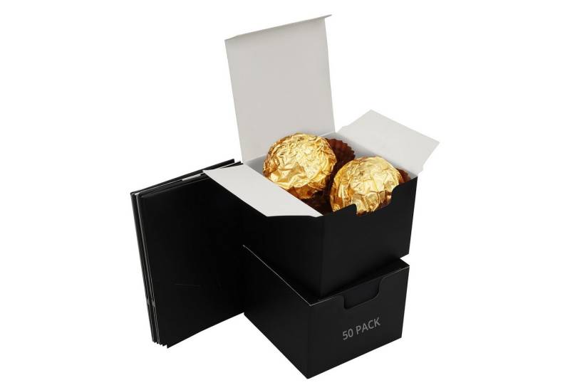Kurtzy Geschenkbox Schwarze Geschenkbox mit Deckel (50er Pack) - 5x5x5 cm (1 St) von Kurtzy