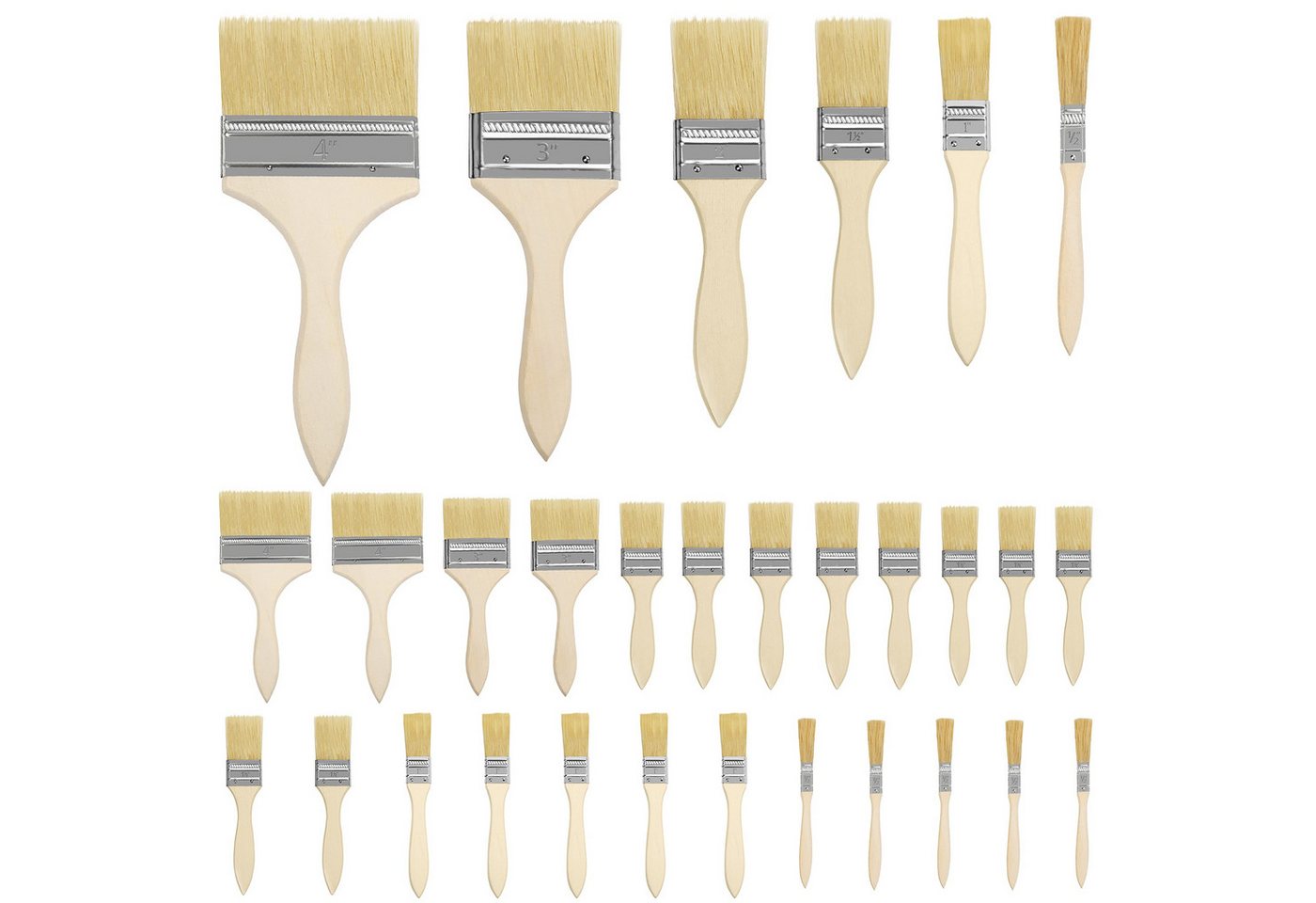 Kurtzy Lackierpinsel Reusable Brush Set 6 Sizes 1.310 cm Head - Acrylic Brushes for Artists, Reusable Brush Set - 6 Sizes - Acrylic Brushes von Kurtzy