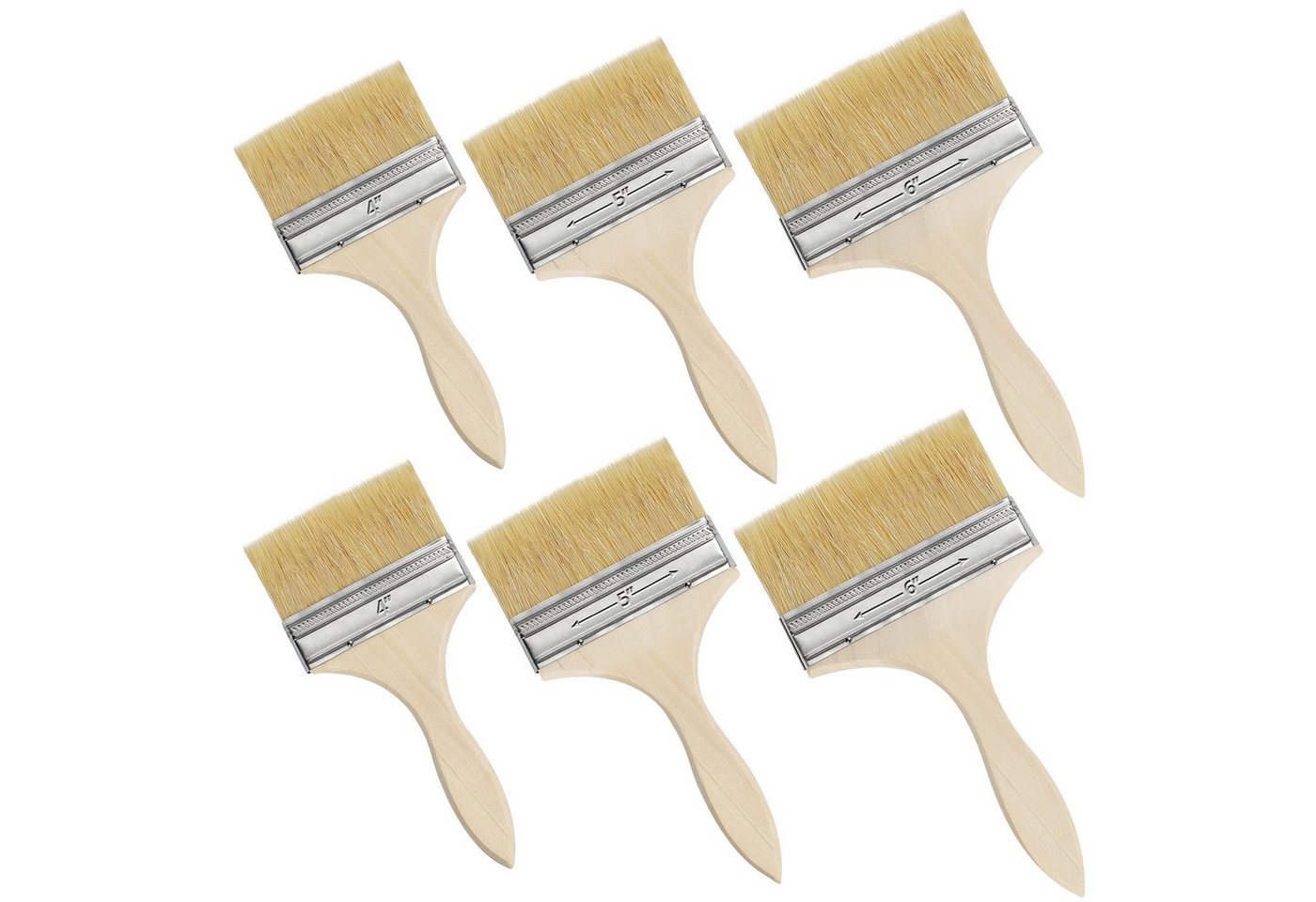 Kurtzy Lackierpinsel Wiederverwendbares Pinselset - 6 Stück, 3 Größen, 10-24 cm, Reusable Brush Set - 6 Pieces, 3 Sizes, 10-24 cm von Kurtzy