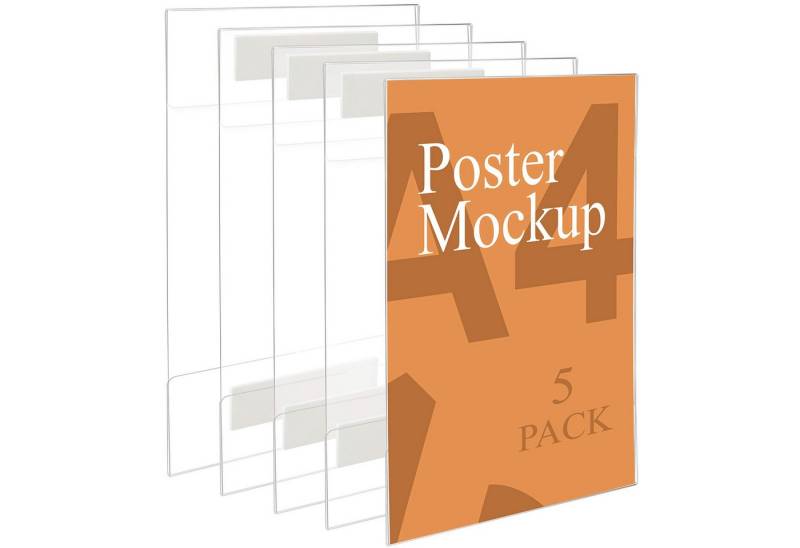 Kurtzy Magnettafel A4 Display Taschen (5 Stück) - Wandmontiert, (5-tlg) von Kurtzy