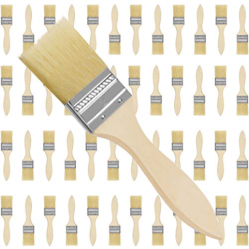 Kurtzy Pinselset 5,08 cm (48 STK) – Profi Malerpinsel Set Holz Pinsel, Pinsel Set für Farbe, Lack, Beizen, Klebstoff - Pinselset Maler, Lasurpinsel Set, Lackpinsel Set für Malerbedarf, Streichen, DIY von Kurtzy