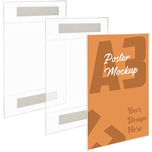 Kurtzy Selbstklebende Sichthüllen A3 (3Stk) - Prospekthüllen Selbstklebend Kratz- & Bruchresistent - Acryl Sichttaschen Glasklar mit Klebestreifen Wand für Büro, Laden & Restaurant - Ohne Bohren von Kurtzy