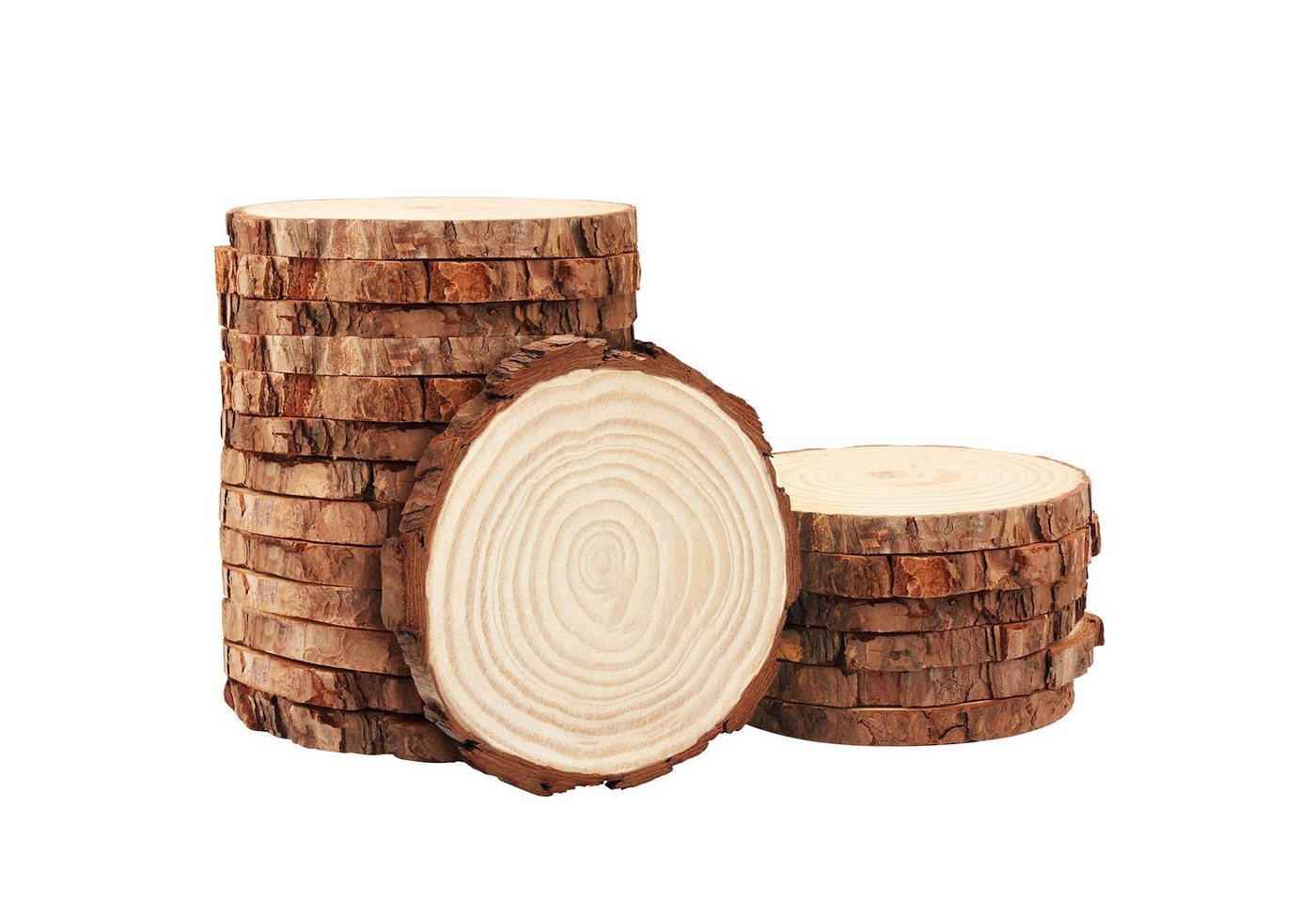 Kurtzy Streudeko Rustikale Holzplatten - 20 Runde Holzscheiben, 10cm Durchmesser, 20 Holzscheiben 10cm Durchmesser 10mm dick - Rustikale Holzplatten von Kurtzy