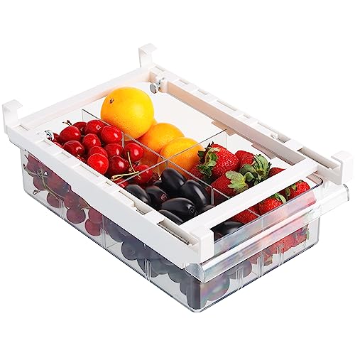 Kurtzy Ausziehbarer Kühlschrank-Schubladen-Organizer - BPA-Freie, Durchsichtige, Ausziehbare Kunststoff-Aufbewahrung für Kühlschrank, Gefrierschrank oder Küche - Für Obst, Gemüse & Mehr von Kurtzy