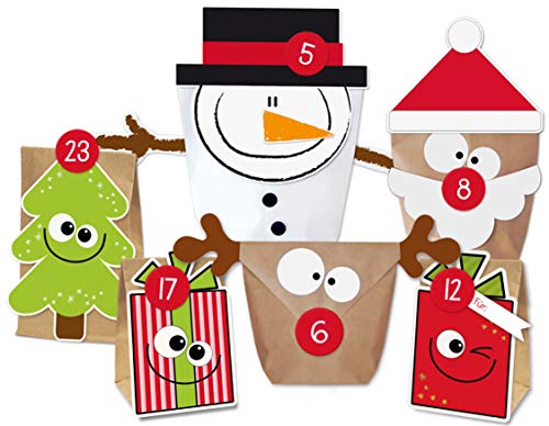 KuschelICH DIY Adventskalender Set MIX zum Befüllen - Weihnachtskalender selber machen ohne Schere - alle Teile gestanzt - wiederverwendbar von KuschelICH