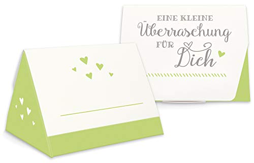 KuschelICH Premium Geschenkschachtel zum selber Beschriften und Befüllen - Gastgeschenk, Tischkarten, Platzkarten (hellgrün, 10) von KuschelICH