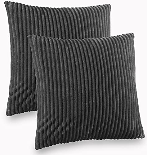 Kuscheli® 2er Set Kissenbezug im Doppelpack Cashmer Touch Fleece Kissenhülle, Sofakissen Kopfkissenbezug Kissenbezüge Couchkissen, Farbe:Grau, Größe:2X 40x40 cm von Kuscheli