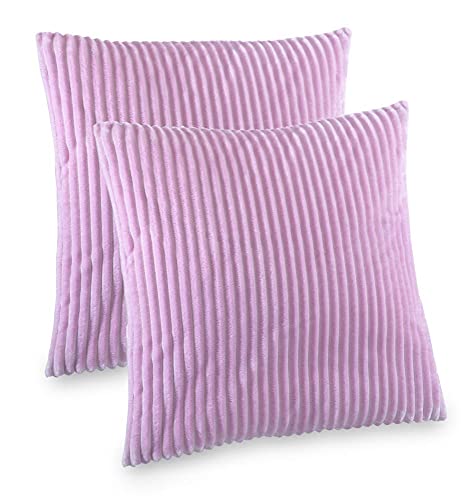 Kuscheli® 2er Set Kissenbezug im Doppelpack Cashmer Touch Fleece Kissenhülle, Sofakissen Kopfkissenbezug Kissenbezüge Couchkissen, Farbe:Rosa, Größe:2X 60x60 cm von Kuscheli