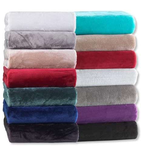 Kuscheli® - warme Spannbettlaken aus Cashmere-Touch Stoff - Verschiedene Größen und Farben - Bettlaken Jersey Fleece Biber Spannbetttuch Laken, Farbe:Weiss, Größe:180-200 x 200 cm von Kuscheli