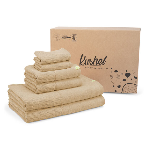 Kushel Towels Home Spa Set - klimapositives Handtuchset aus Biobaumwolle und Holzfaser von Kushel Towels