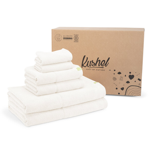 Kushel Towels Home Spa Set - klimapositives Handtuchset aus Biobaumwolle und Holzfaser von Kushel Towels